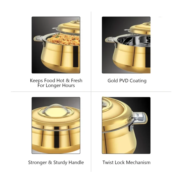 Riara Gold Premium Insulated Stainless steel Casserole